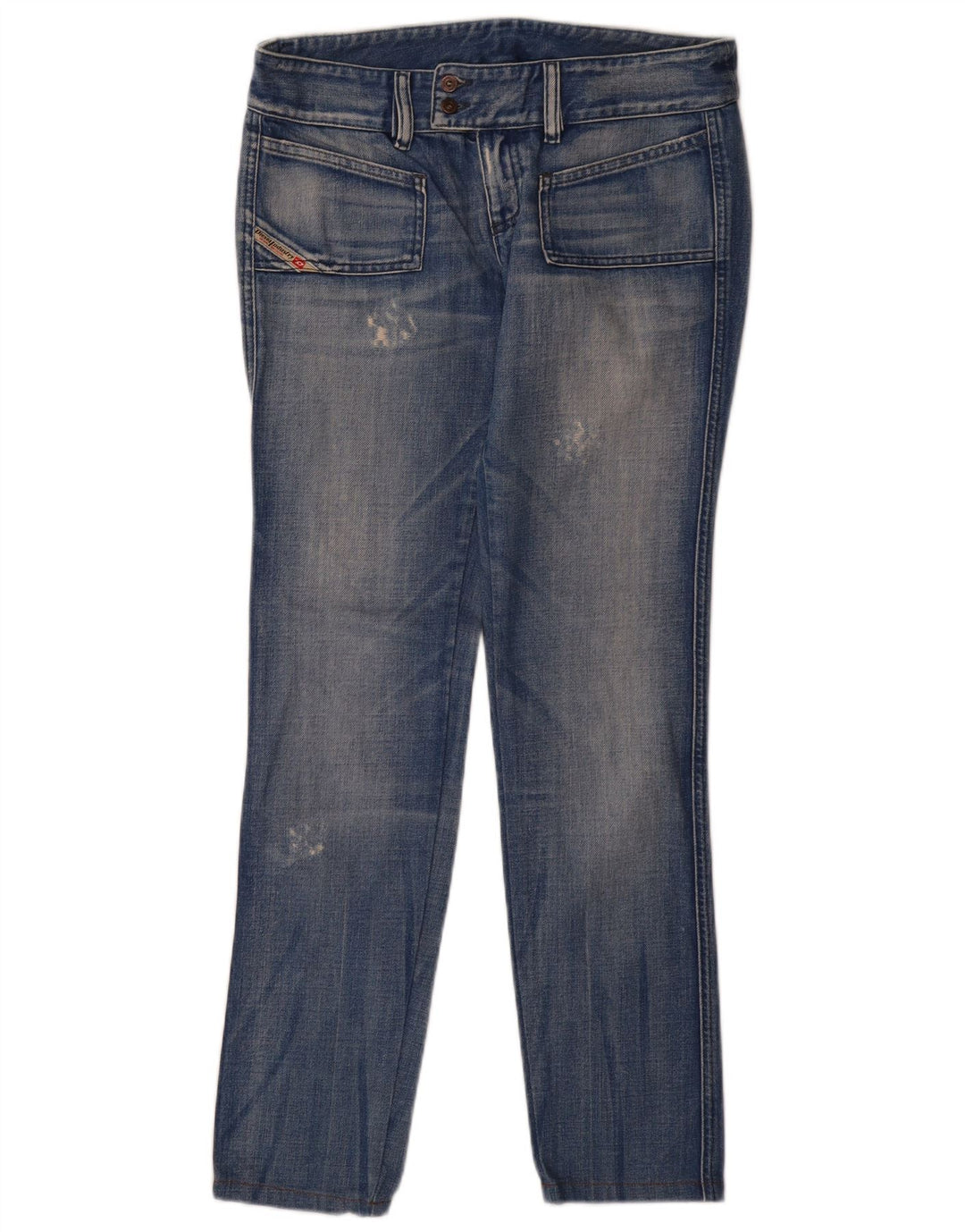 DIESEL Vaqueros ajustados desgastados para mujer W29 L32 Algodón azul
