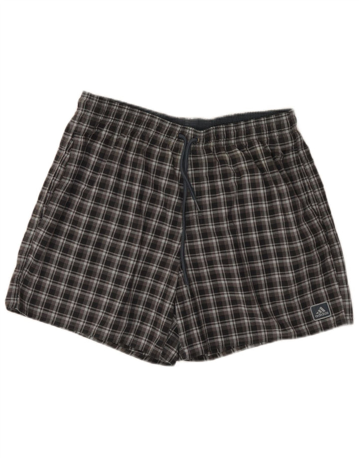 Pantalón Corto Deportivo Adidas Hombre Mediano A Cuadros Negro Poliéster