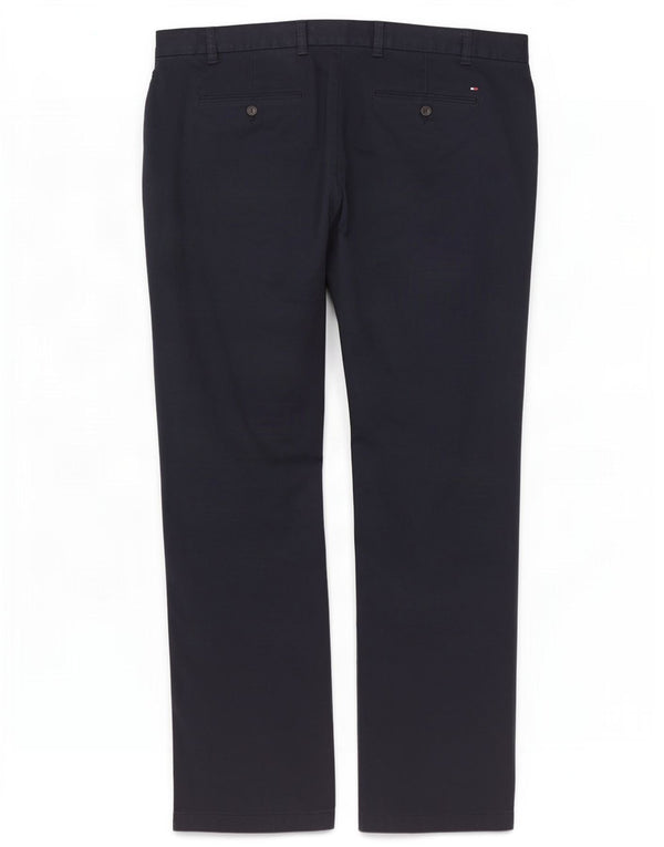 Tommy Hilfiger Pantalones chinos rectos para hombre W42 L32 Algodón azul marino