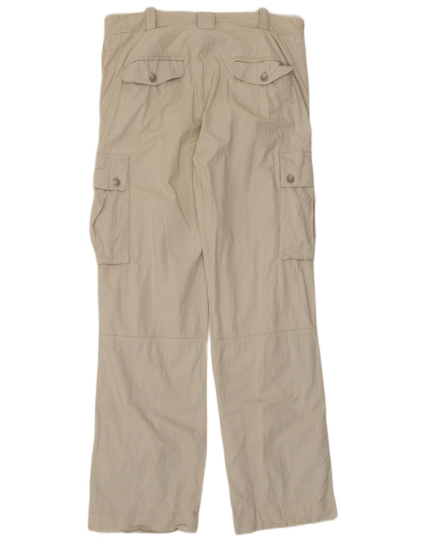 Zara Pantalón cargo recto para hombre EU 44 Large W34 L34 Beige Pinstripe