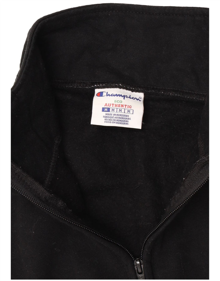 Champion Sudadera Con Cuello Y Cremallera Gráfica Para Hombre Jersey De Algodón Negro Mediano