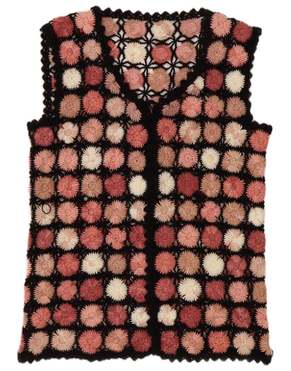 Cárdigan de crochet sin mangas para mujer UK 14 Large