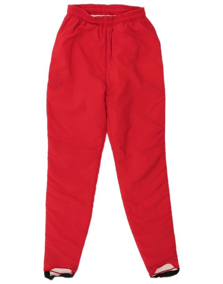 Ellesse Pantalones cortavientos con estribo para mujer US 6 Medium Red Nylon