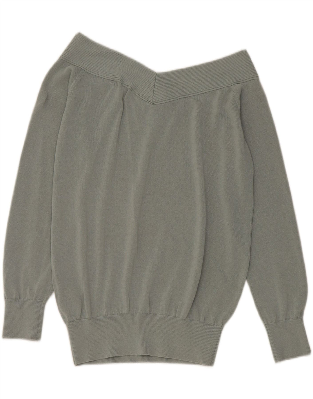 Jersey con hombros descubiertos para mujer Reiss UK 44 Viscosa verde medio