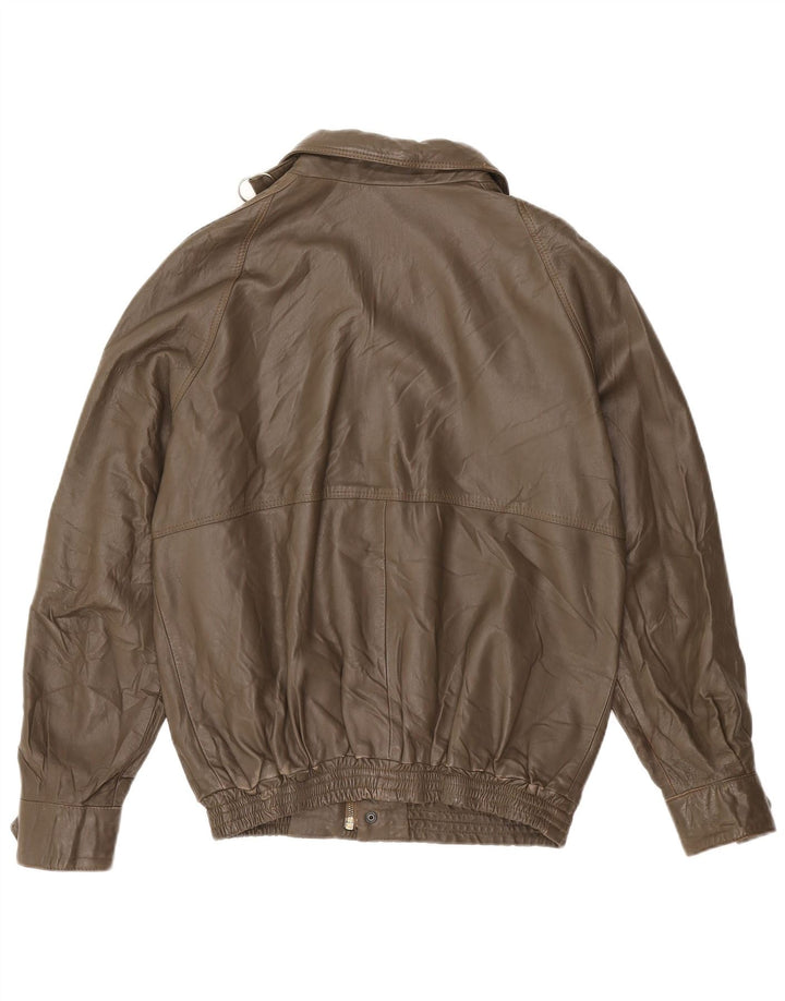 VINTAGE Chaqueta de cuero para hombre IT 48 Marrón medio