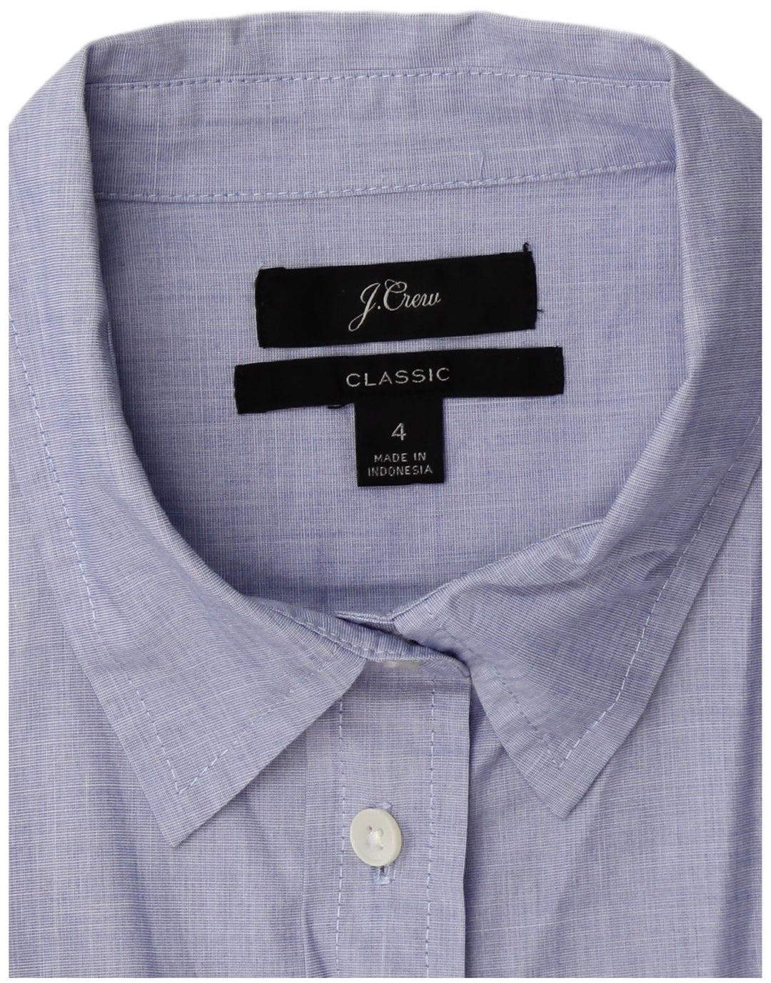 J. CREW Camisa clásica de ajuste clásico para mujer US 4 Pequeño Algodón azul