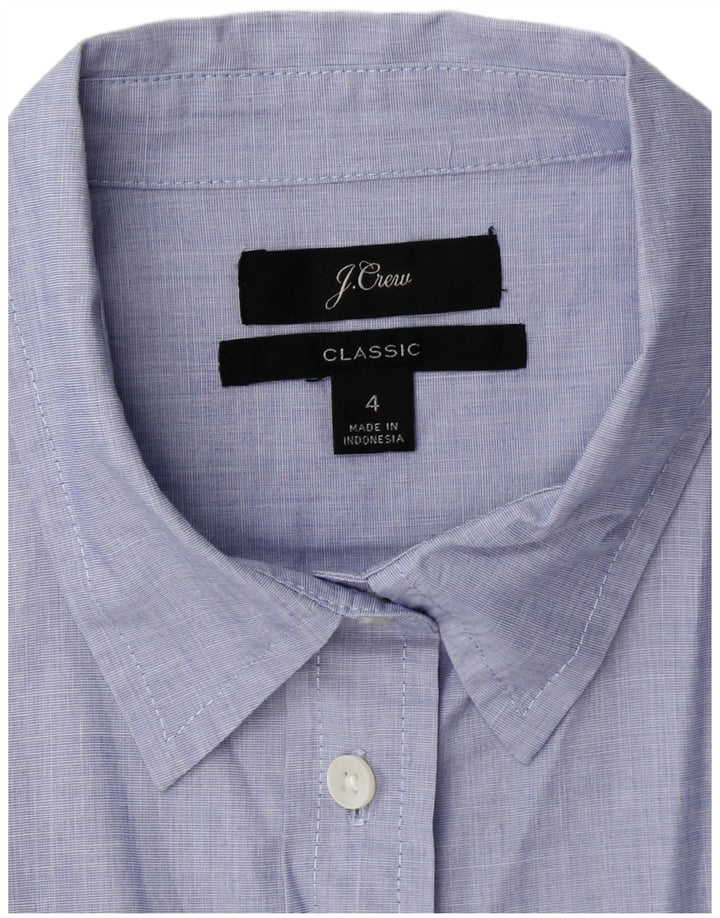 J. CREW Camisa clásica de ajuste clásico para mujer US 4 Pequeño Algodón azul