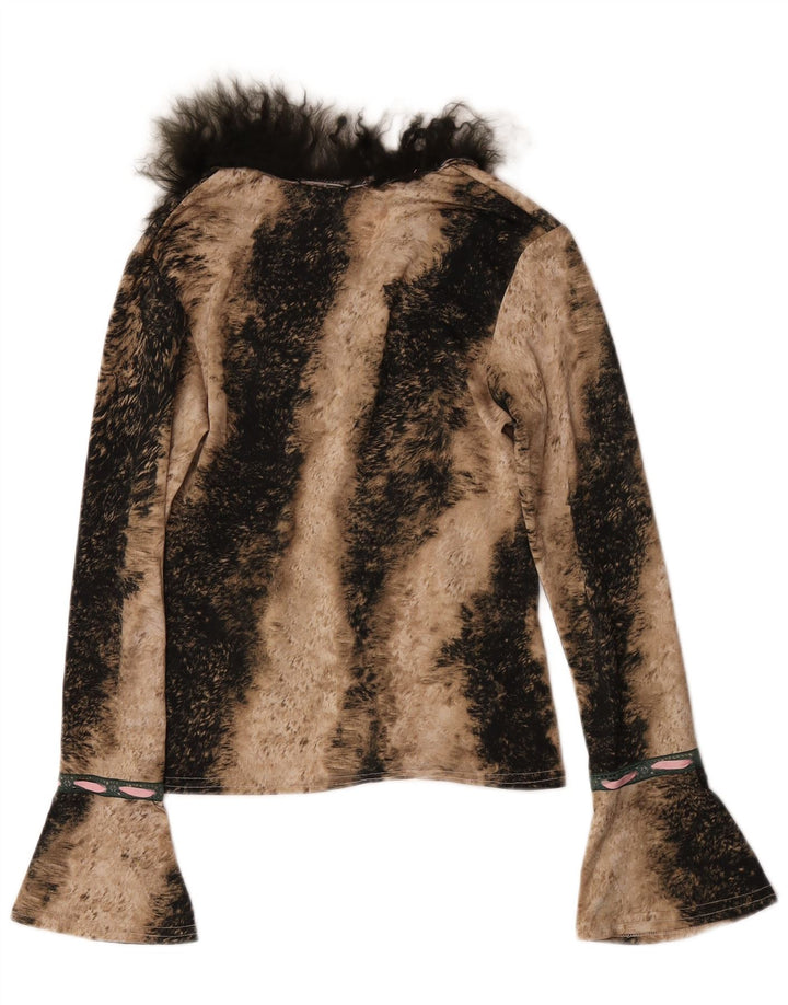 Avant Top Mujer Manga Larga UK 6 XS Marrón Animal Print Poliéster