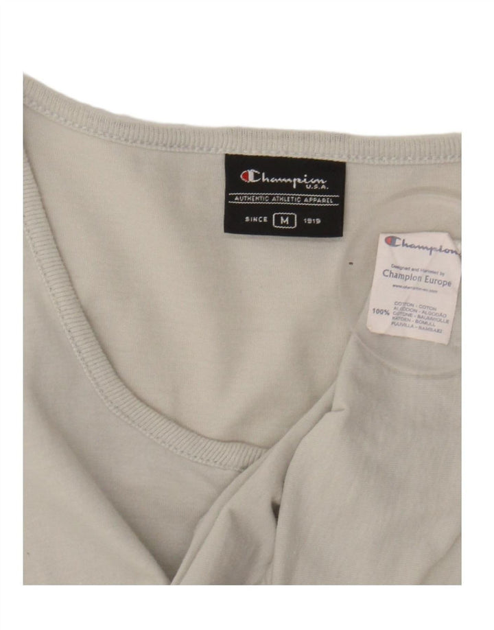 CHAMPION Womens Crop Vest Top UK 12 Medium Grey Cotton