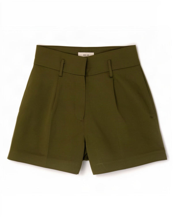 Reiss Pantalones cortos chinos con cintura alta para mujer UK 8 Small W28 Poliéster caqui