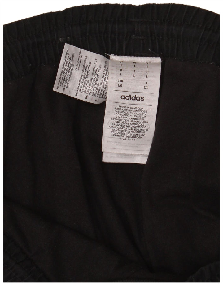 Adidas Hombre Pantalones De Chándal Joggers Grande Negro Poliéster