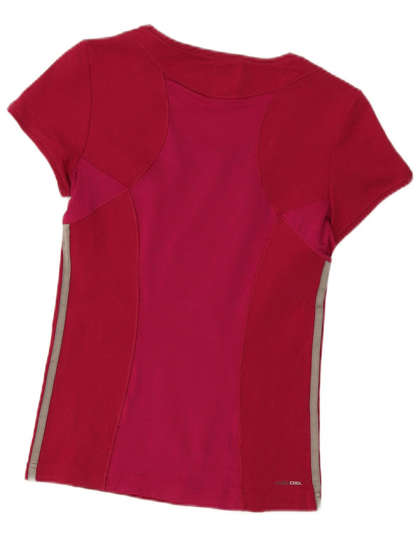 Adidas Mujer Climacool Camiseta Top UK 12 Medio Rojo Poliéster Deportes