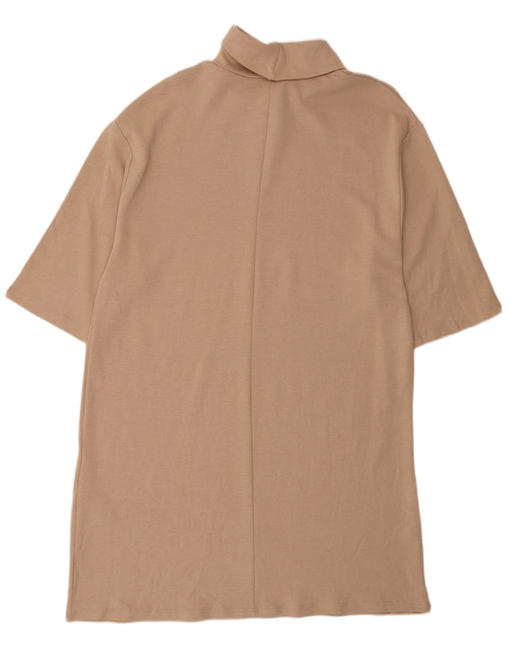 Zara Vestido recto para mujer UK 46 Grande Algodón beige