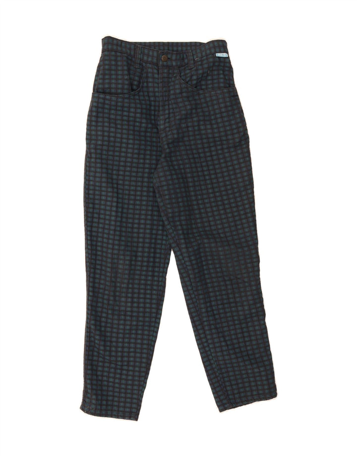VINTAGE Mens Slim Cropped Trousers W28 L26 Black Check Vintage Vintage and Second-Hand Vintage from Messina Hembry 