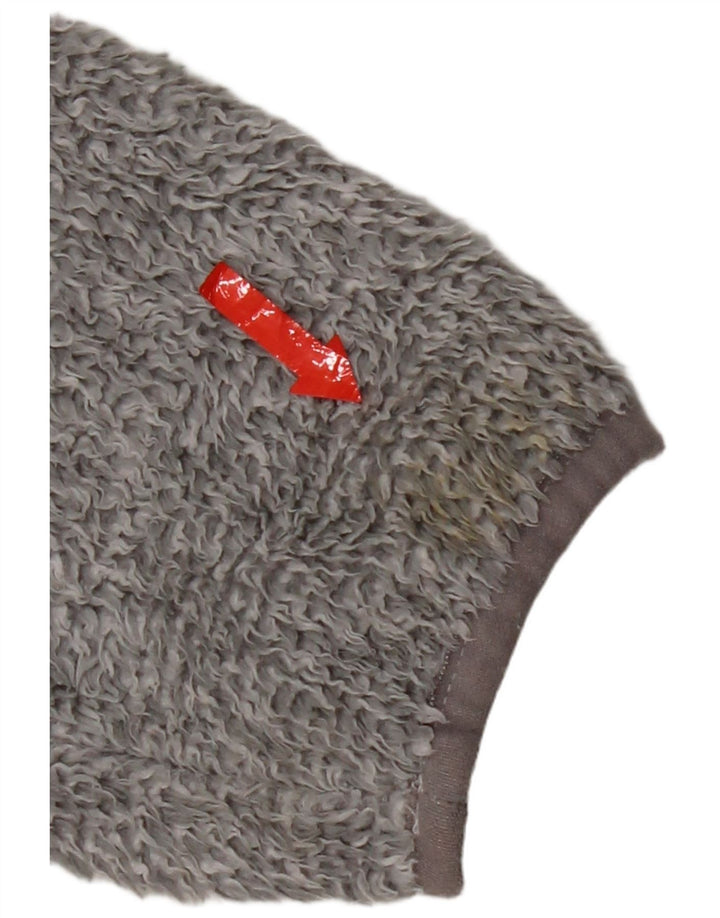 Jack Wolfskin Chaqueta polar con capucha para mujer UK 12 Poliéster gris medio