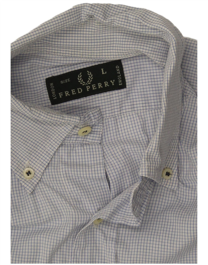 Camisa Fred Perry Para Hombre A Cuadros Azules Grandes