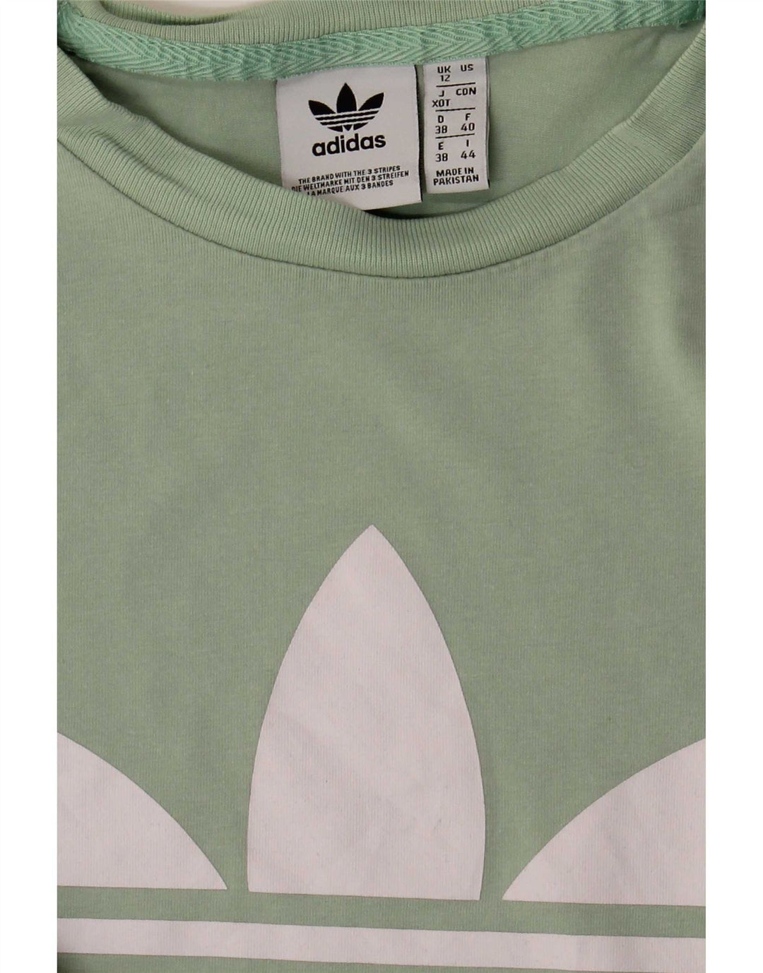 Adidas - Camiseta gráfica para mujer, talla 40, color verde medio