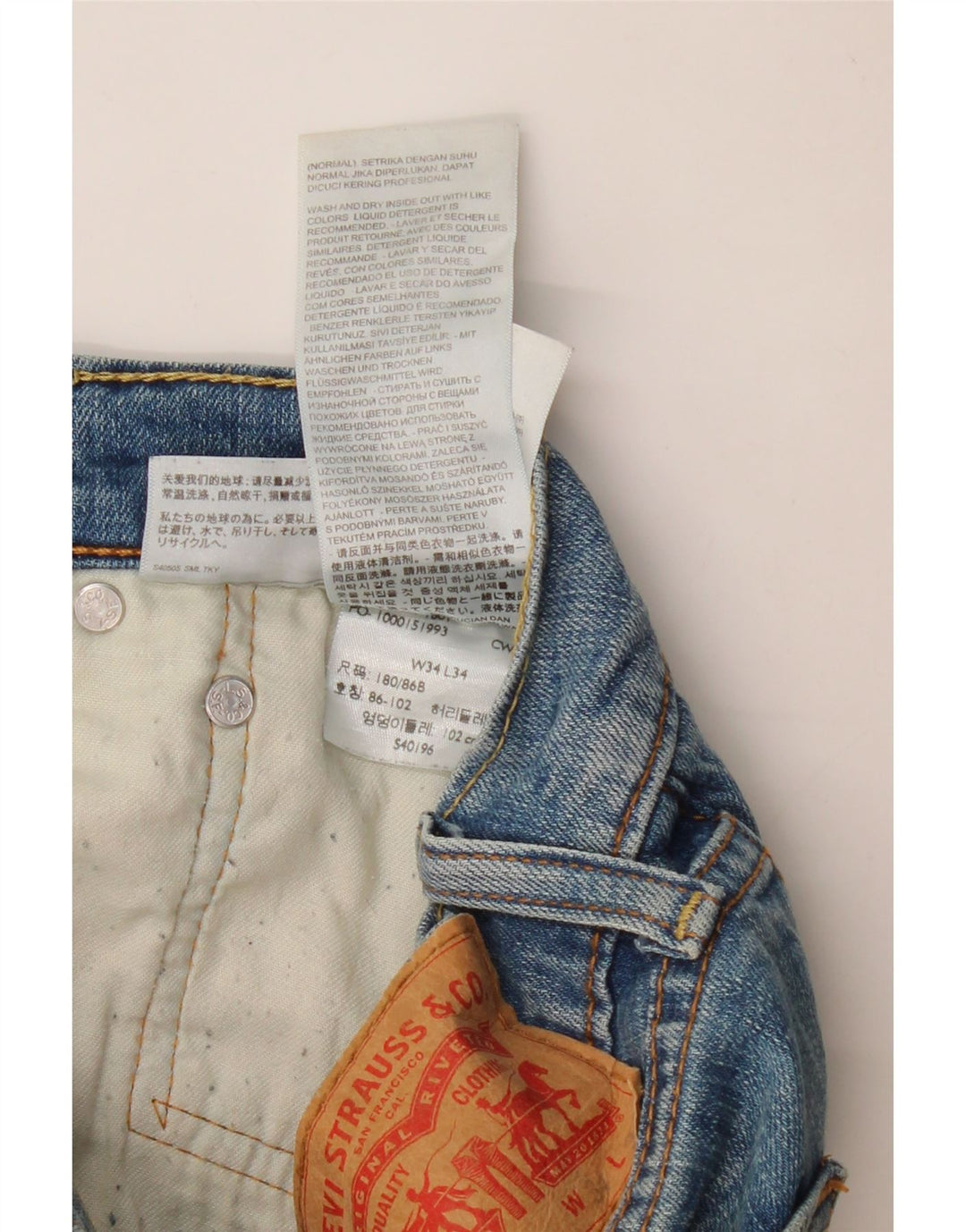 LEVI'S Mens 511 Slim Jeans W34 L34 Algodón Azul