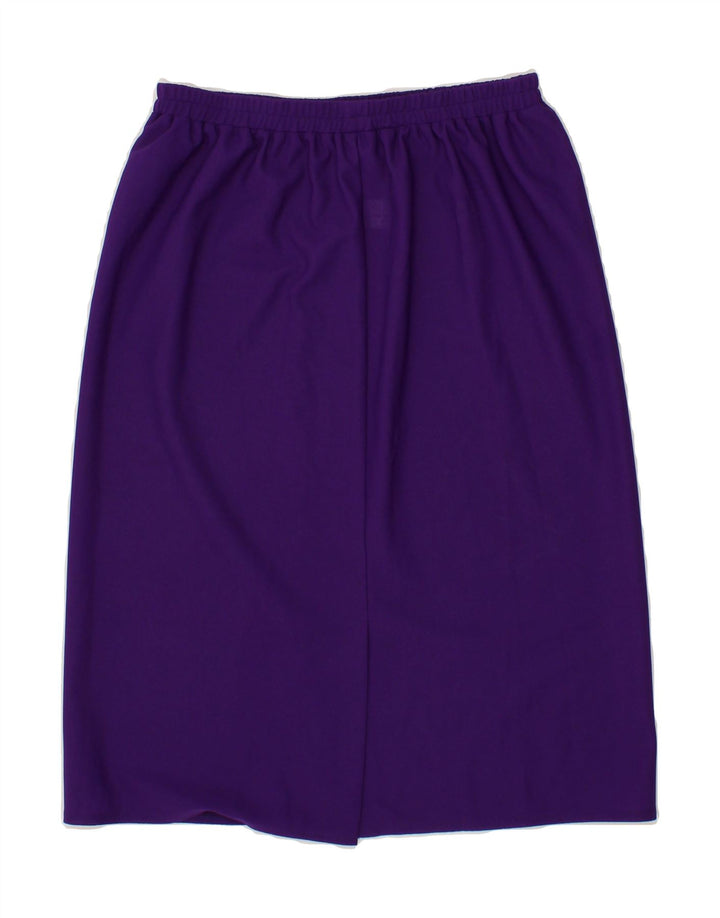 VINTAGE Womens Straight Skirt UK 14 Medium W30  Purple Polyester Vintage Vintage and Second-Hand Vintage from Messina Hembry 