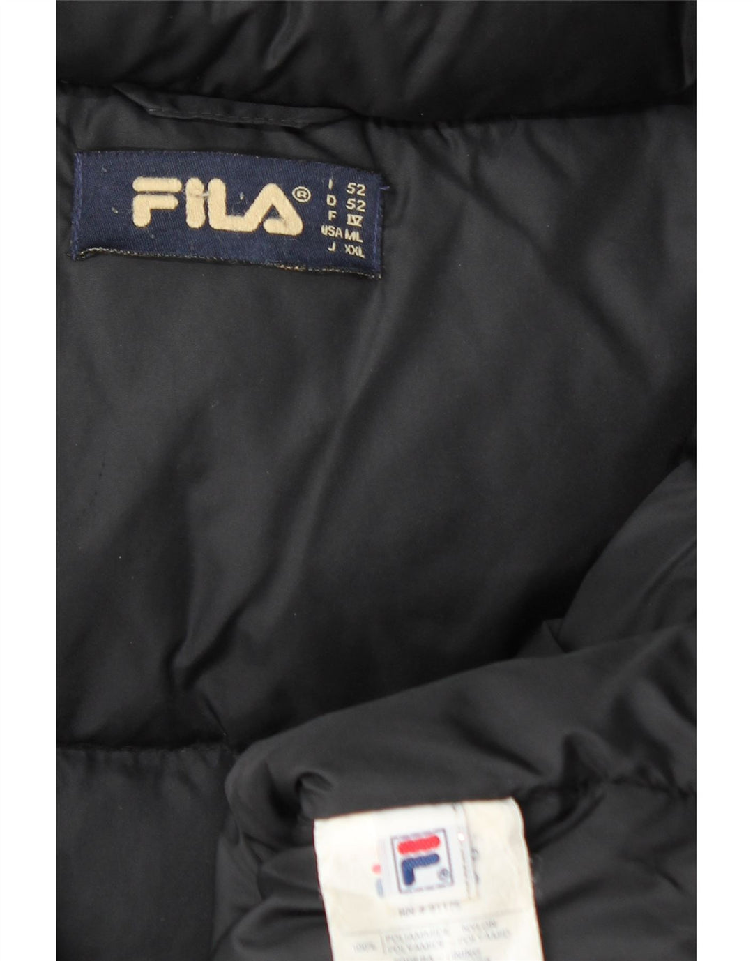 Fila Chaqueta acolchada con capucha para hombre IT 52 Large Poliamida negra