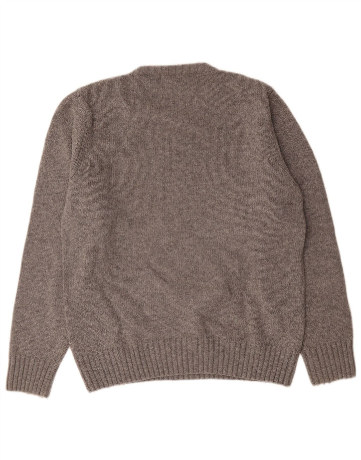 Woolrich Hombre Jersey Gráfico Jersey De Lana Moteada Gris Medio
