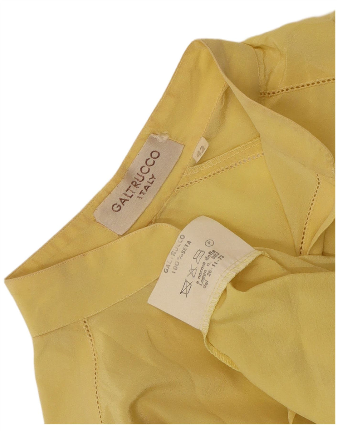 Galtrucco Blusa tipo jersey para mujer IT 42 Seda amarilla mediana