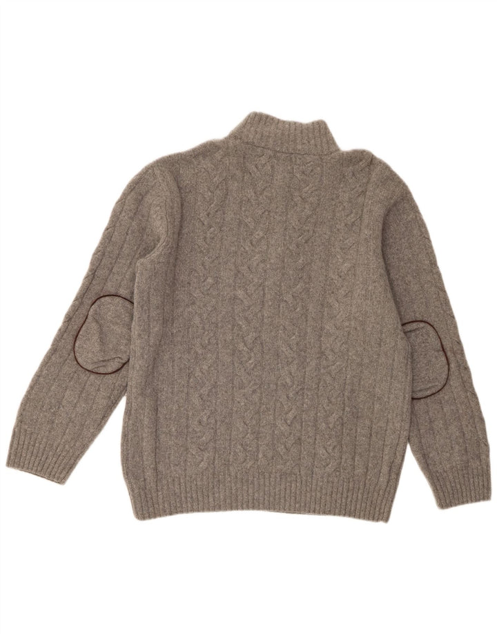 Gant Suéter tipo jersey con cuello y cremallera para hombre 2XL Gris Lana Merino