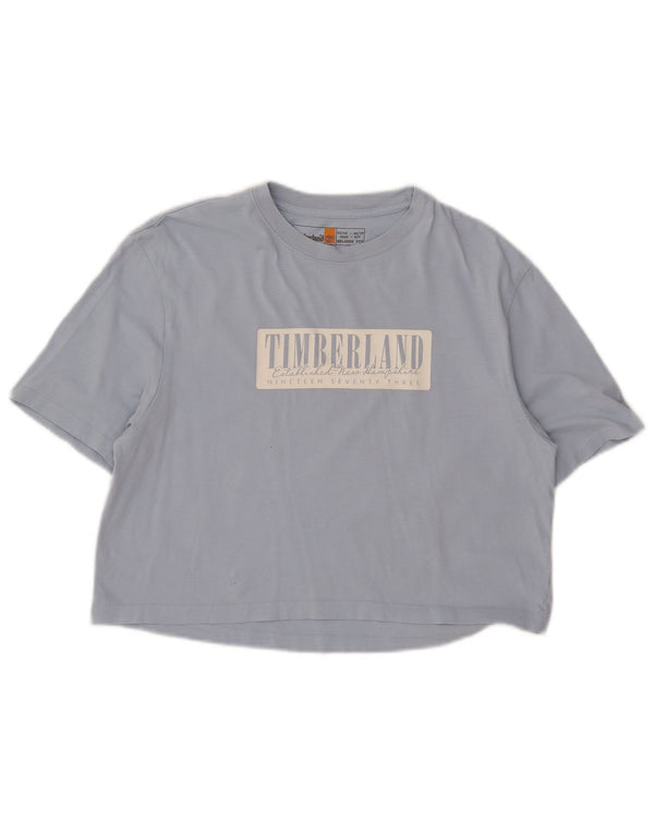 Timberland Camiseta con gráfico recortado y ajuste relajado para mujer UK 6 XS Algodón azul