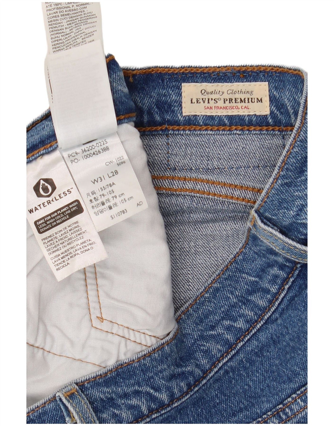 Levi's Hombre 501 Vaqueros Rectos W31 L28 Algodón Azul