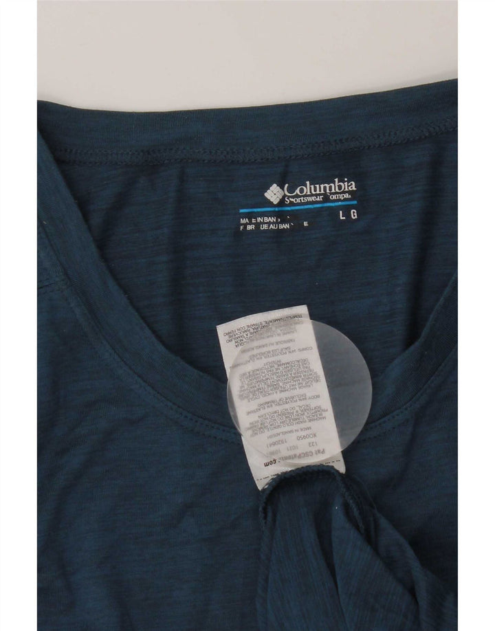Columbia Camiseta para hombre Top Large Azul Poliéster