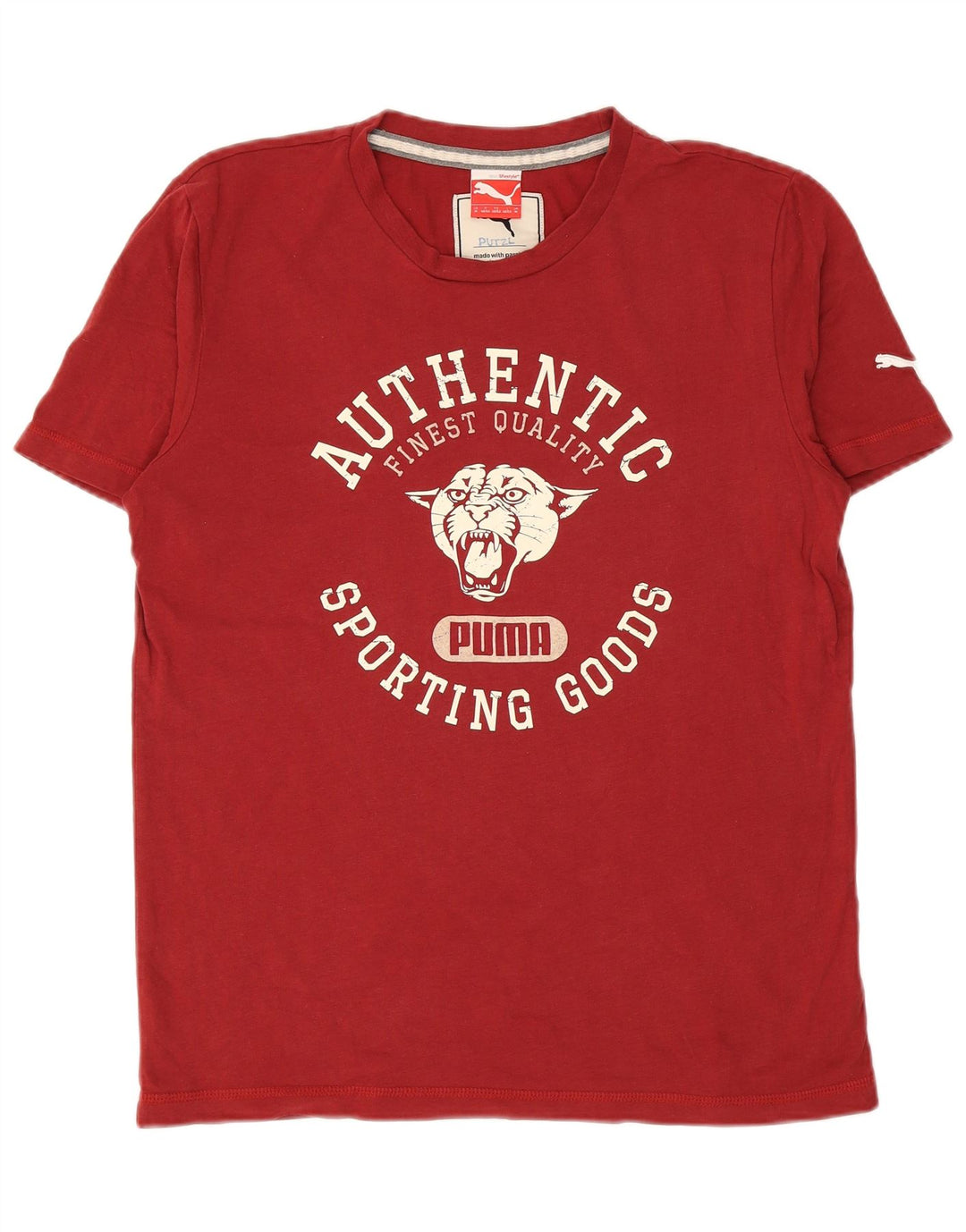 PUMA Camiseta gráfica para hombre Top Medium Red Cotton