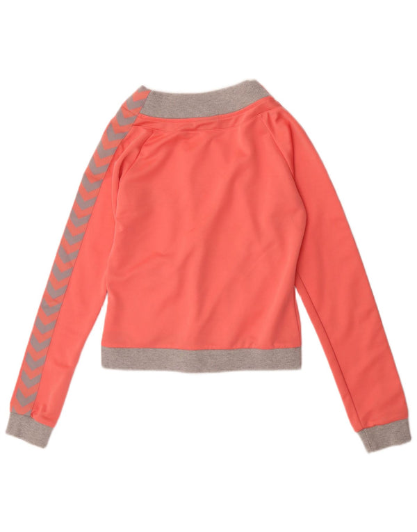 Hummel Mujer Gráfico Chándal Top Chaqueta UK 10 Small Rosa Colorblock