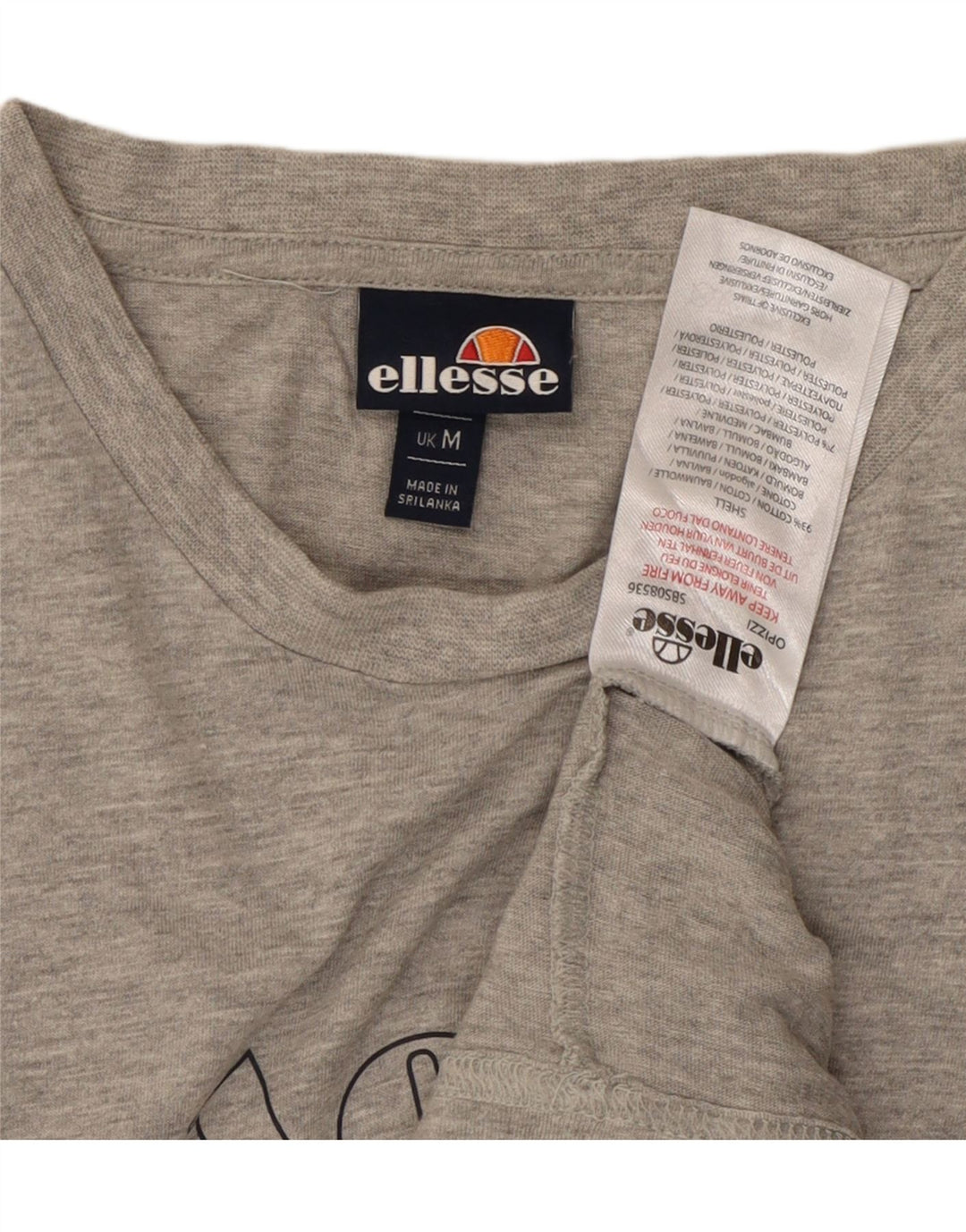 ELLESSE Camiseta gráfica para hombre Top de algodón gris medio