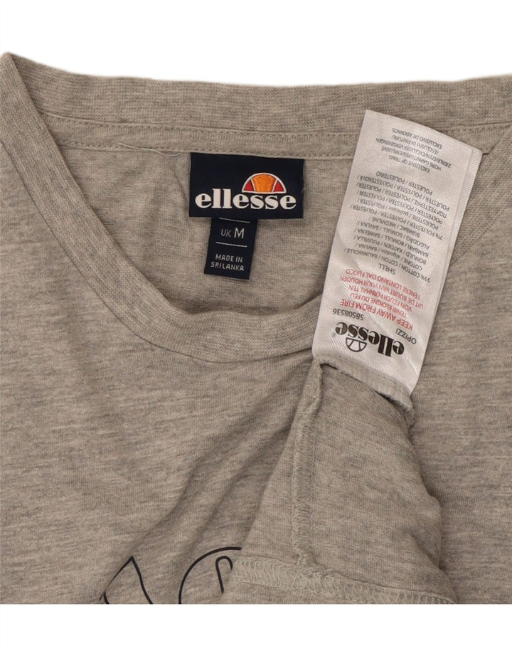 ELLESSE Camiseta gráfica para hombre Top de algodón gris medio
