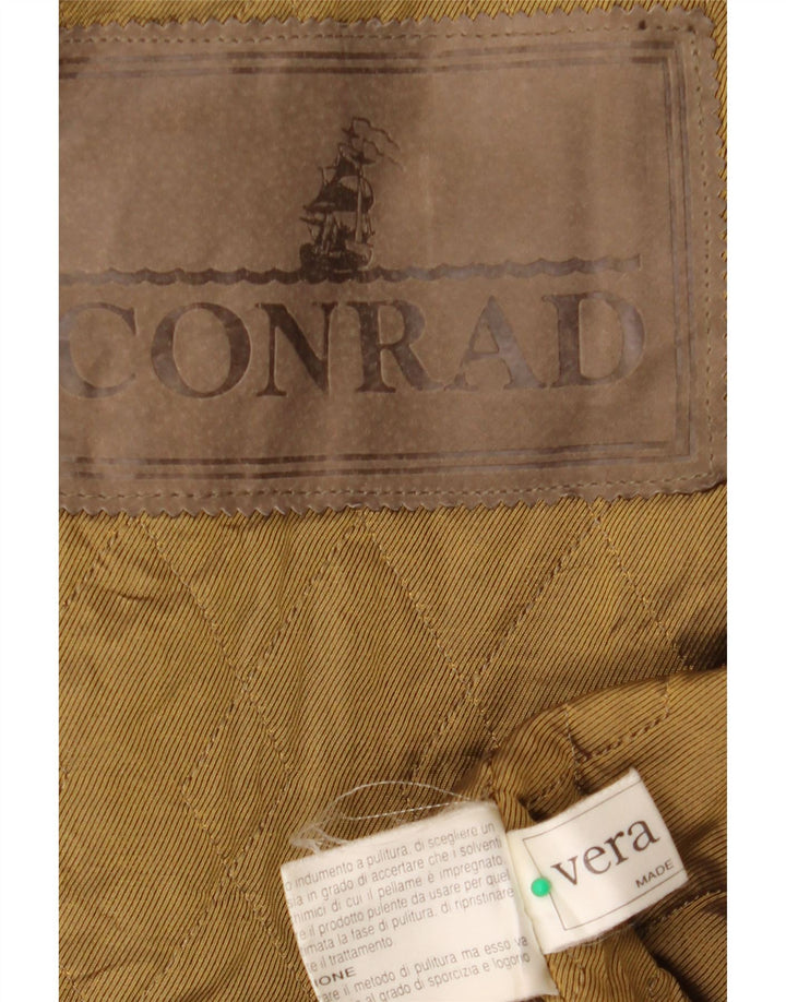 CONRAD Chaqueta cortavientos con capucha de gran tamaño para hombre IT 50 Cuero marrón grande