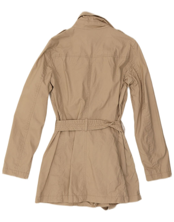 Gabardina Benetton Mujer UK 8 Small Algodón Beige