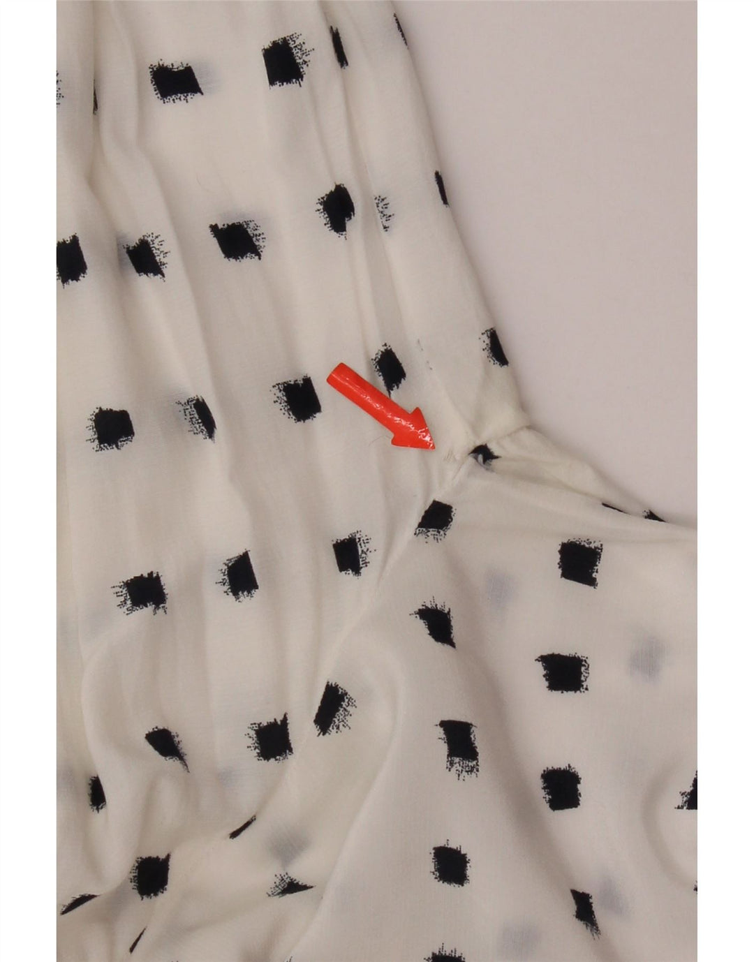 Massimo Dutti Blusa Manga Larga Mujer Top EU 36 XS Blanco Moteado