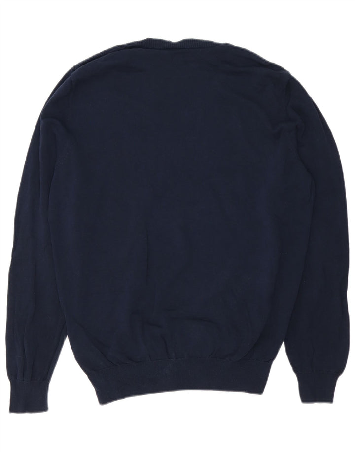 Massimo Dutti Jersey Cuello Redondo Hombre Medio Azul Marino Algodón