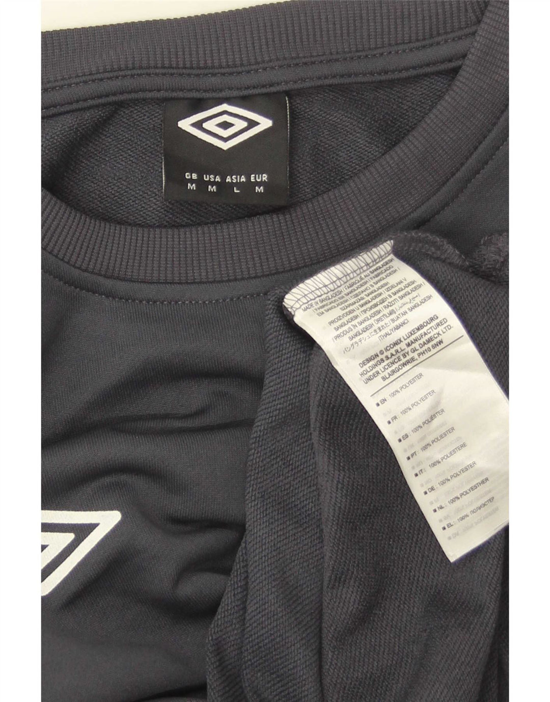 Umbro Hombre Sudadera Jumper Gris Medio Colorblock Poliéster