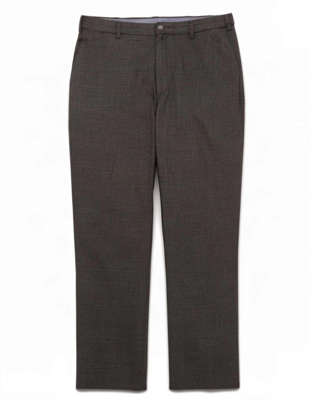 Marks & Spencer Pantalón de traje regular para hombre W38 L31 Poliéster gris
