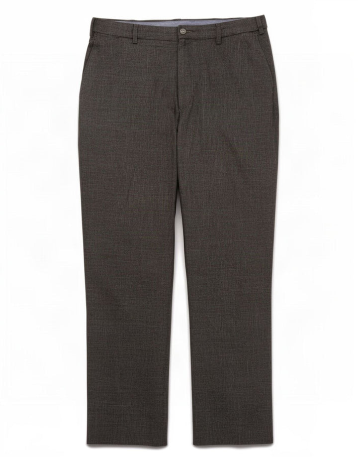 Marks & Spencer Pantalón de traje regular para hombre W38 L31 Poliéster gris