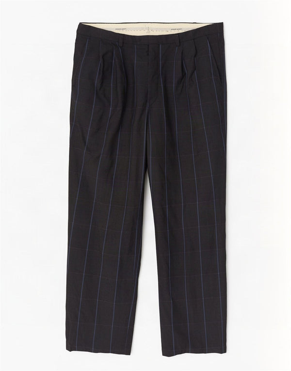 Emanuel Ungaro Pantalones de traje con pinzas para mujer W32 L28 Azul marino a rayas