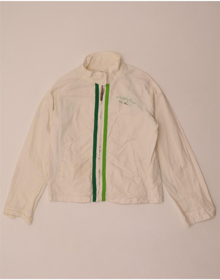 Murphy & Nye Chaqueta bomber gráfica para mujer UK 46 Grande Algodón blanco