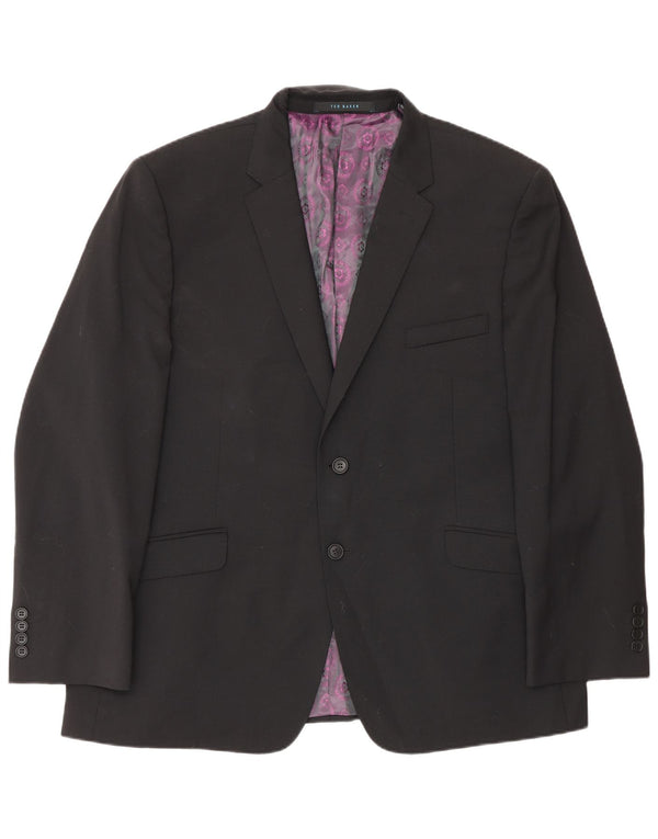 Ted Baker Chaqueta Blazer Slim Fit con 2 Botones para Hombre UK 46 3XL Lana Negra