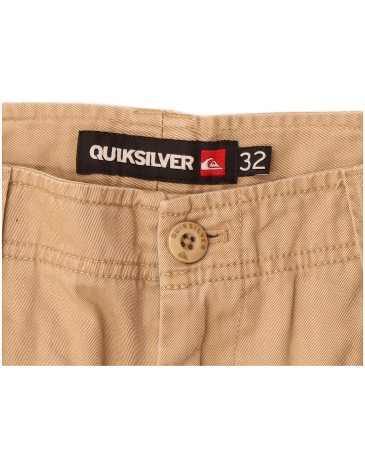 QUIKSILVER Shorts Cargo Hombre W32 Algodón Beige Medio