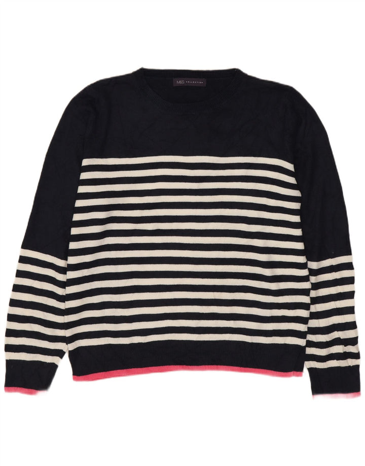 Marks & Spencer - Jersey de cuello redondo para mujer, talla 40, tamaño mediano, azul marino