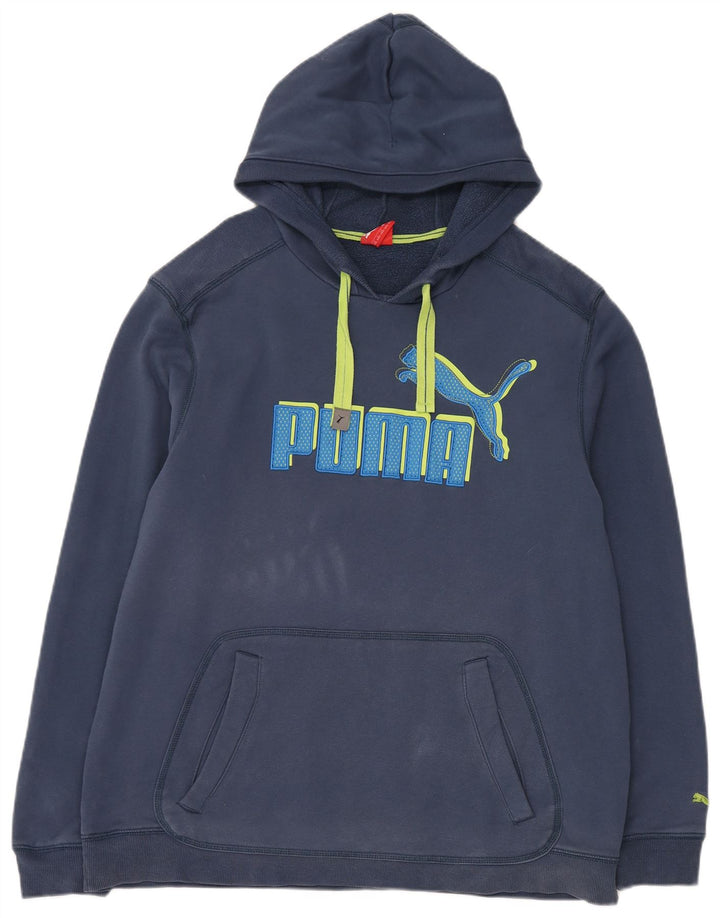 Puma Sudadera con capucha gráfica para hombre 2XL Azul marino