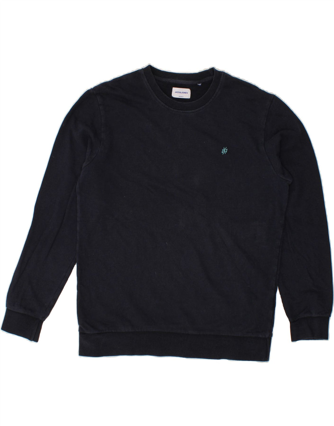 JACK & JONES Mens Sweatshirt Jumper Large Navy Blue Cotton Vintage Jack & Jones and Second-Hand Jack & Jones from Messina Hembry 