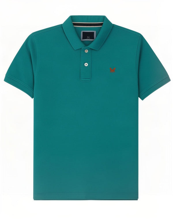 Crew Clothing Polo para hombre de algodón turquesa medio