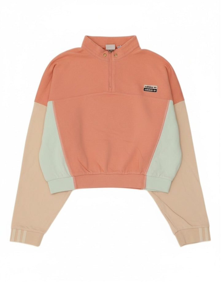 Adidas - Sudadera corta extragrande para mujer, talla 40, color rosa mediano